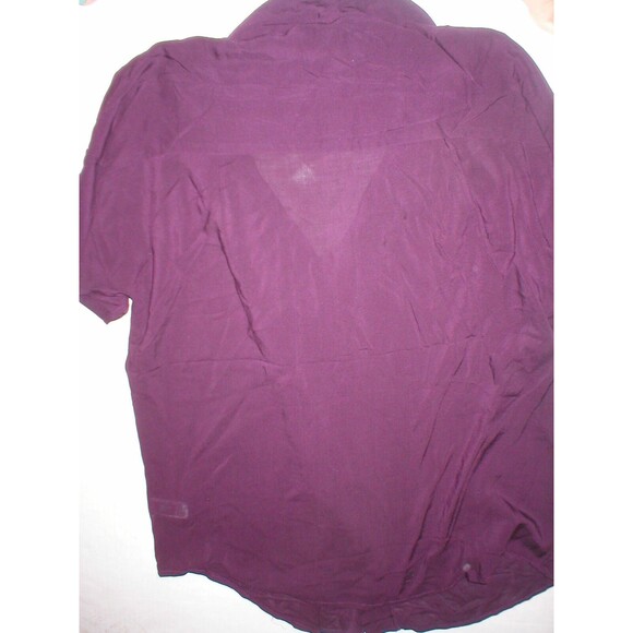 New Womens Express Top XS Dark Purple Small Nice Work School Blouse SS Viscose - Picture 10 of 10
